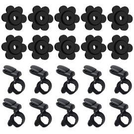 HOOSUN 20 Pack Garden Flags Clips And Stoppers,Tiger Clips For Garden Flag Holder,Rubber Stoppers Yard Flag Holder Clip for Small Flags Pole 4th of July Accessories