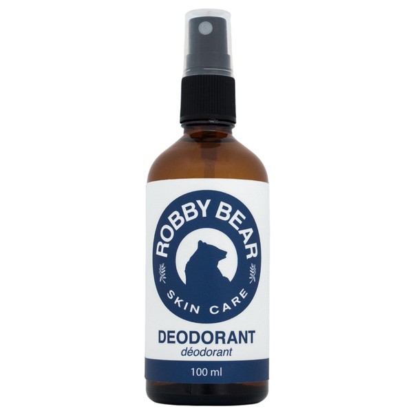 Robby Bear Skin Care Natural Deodorant for Women & Men - Lasting Odour Protection with Himalayan Salt, Lime & Grapefruit Essential Oils - No Aluminium, Non-Irritating, Skin-Friendly Formula - [30 ml]