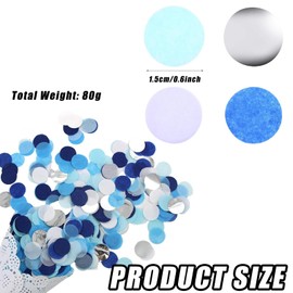 10000Pcs Blue Sliver Round Biodegradable Paper Confetti, Wedding Confetti Blue Biodegradable, Romantic Birthday Ball Decoration for Weddings, Anniversary, Valentines, Baby Shower ﻿