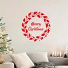 Merry Christmas Maple Leaf Stickers - Red Winter Window Decals,