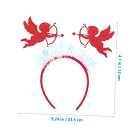Baluue 2pcs Valentine Headbands for Adults Couples Felt and Imitation Party Hair Bands with Red Heart Design for Holiday Wedding and Festive Celebrations