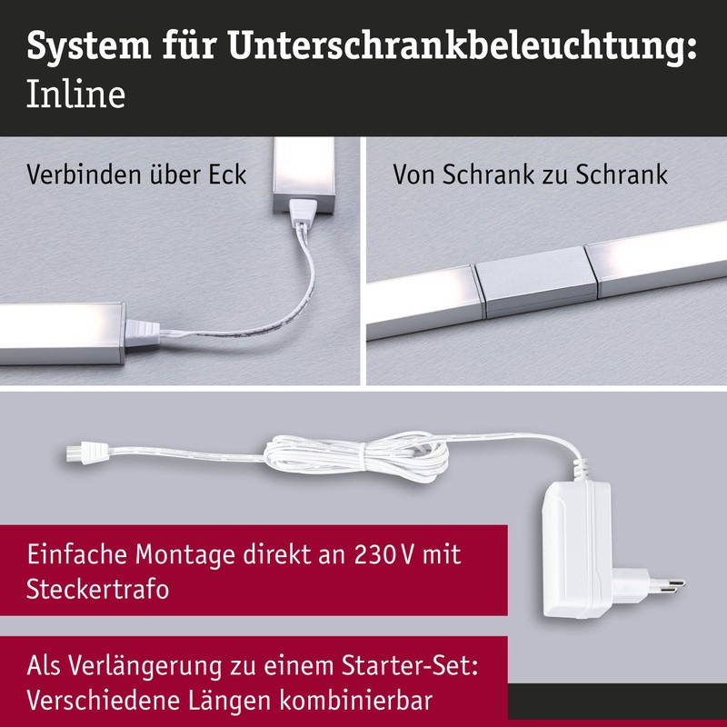 Paulmann 98613 LED Under Cabinet Light Inline Supplementary Set 2