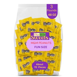 Milk Chocolate Peanut M&Ms Fun Sized Individual Bags - Bulk Milk Chocolate Bulk Filler Candies - Candy for Parties and Holidays by The Nile Sweets (3 Pound)