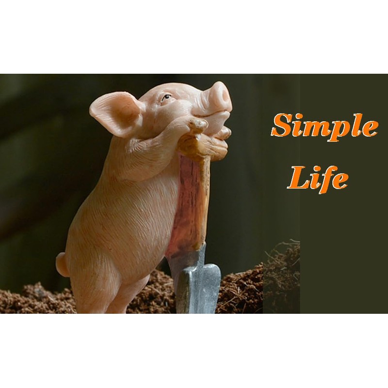 Gemmia Miniature Pig Figurine- Smart Reading Pig Statue