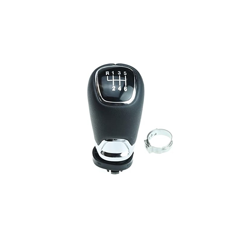 Newtown2700-parts Gear Knob Black Chrome Leather Compatible with Skoda Octavia