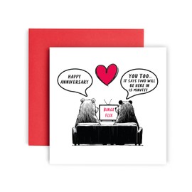 Huxters Anniversary Cards for Women and Her Him and Men - Real Love TV - Husband Wife Girlfiend Boyfriend Valentines 14.8cm (Anniversary)