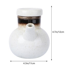 Angoily Soy Sauce Bottle Ceramic Soy Sauce Dispenser Bottle 300ml Japanese Style Oil Dispenser Vinegar Dispenser Shoyu Soy Sauce Dispenser with Lid Home Kitchen White Olive Oil Dispenser