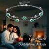 CRMAD Heart Green CZ Anklet for Women S925 Sterling Silver