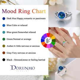 Dorunmo Mood Ring for Women Friends Sterling Silver Butterfly Open Rings Temperature Control Color Change Adjustable Mood Ring Mood Jewelry for Women Adult size 7