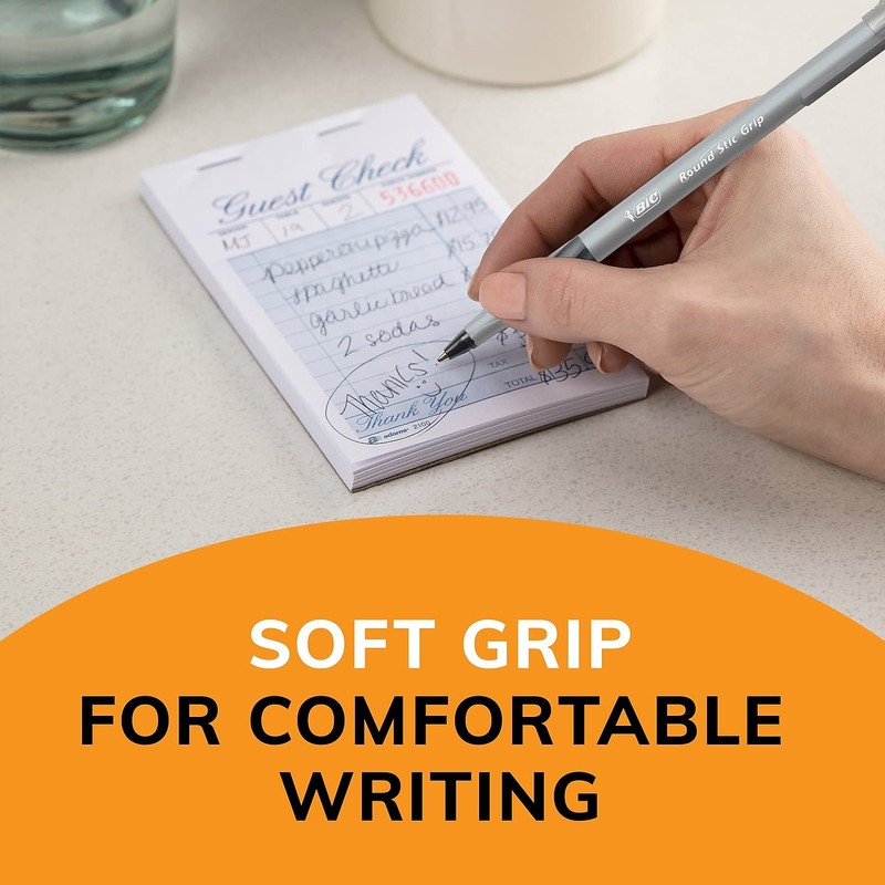 Ultra Round Stic Grip Ballpoint Stick Pen, Black Ink, Medium,