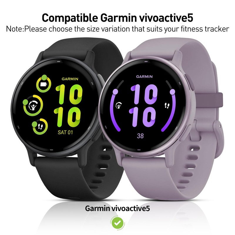 Suoman 2-Pack Case for Garmin Vivoactive 5 Screen Protector, All-Around