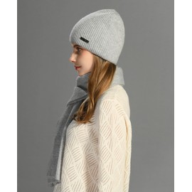 Harikery cashmere beanie hat scarf set for women winter knit long scarf neck warmer stylish beanie unisex gift set