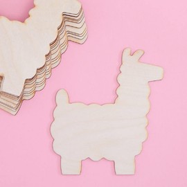 Factory Direct Craft Pack of 12 Unfinished Wood Llama Cutouts - Made in USA Blank Wooden Llama Craft Shapes for Baby Shower Favors, Gender Reveals, Gift Tags and DIY Craft Projects (7" x 6-1/4")