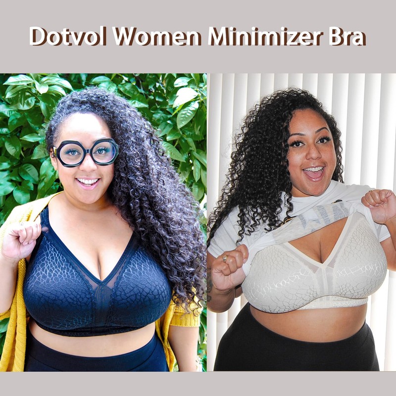 DotVol Women's Full Coverage Minimizer Bra Comfort Wirefree Non Padded