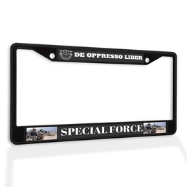 Fastasticdeals Metal Insert License Plate Frame De Oppresso Liber Special Force Weatherproof Car Accessories Black 2 Holes Solid Insert