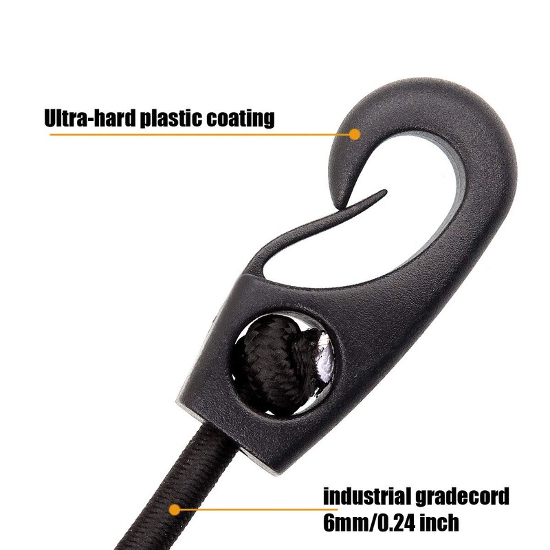 24inch Bungee Cords with Hooks, 12pack Heavy Duty Rubber Tarp