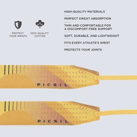 PICSIL Sports Wrist Straps- Wrist Support for Cross Training, Weightlifting, Gymnastics and Calisthenics - Custom Fit, Unisex (Dawn)