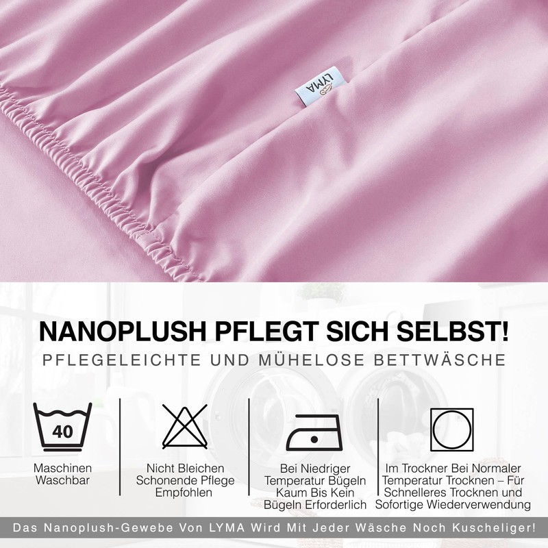 LYMA Bedding Fitted Sheet Set, Oeko-Tex Certified, Double Brushed Nanoplush
