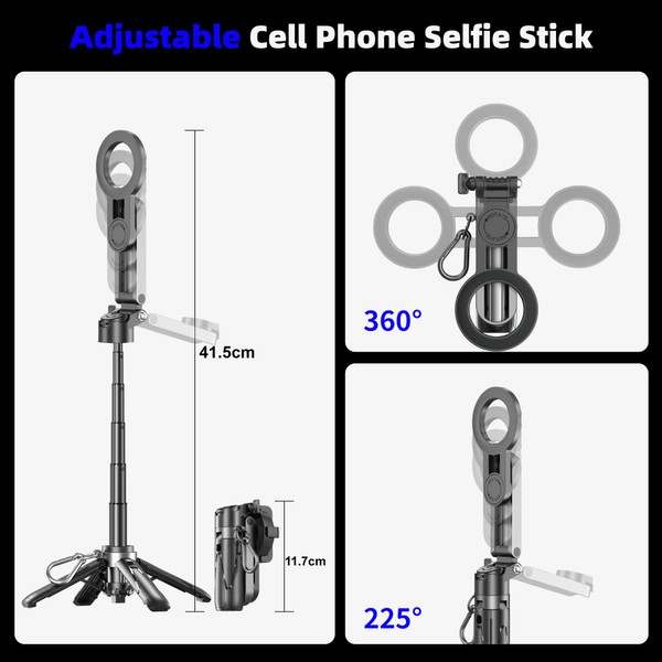 wofoboxair Wofoboxair for Magsafe Tripod Stand for iPhone,Portable Pocket Size