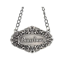Heritage Pewter Bourbon Liquor Decanter Label â Bourbon Liquor Tag with Adjustable Chain | Perfect for Housewarming Gift, Parties, Holidays, & Anniversaries | Expertly Crafted Pewter