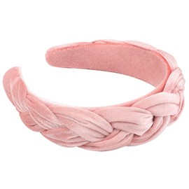 DRESHOW Velvet Braided Pink Headband Women Hair Hoop Elastic Hair Bands Fashion Headbands for Women