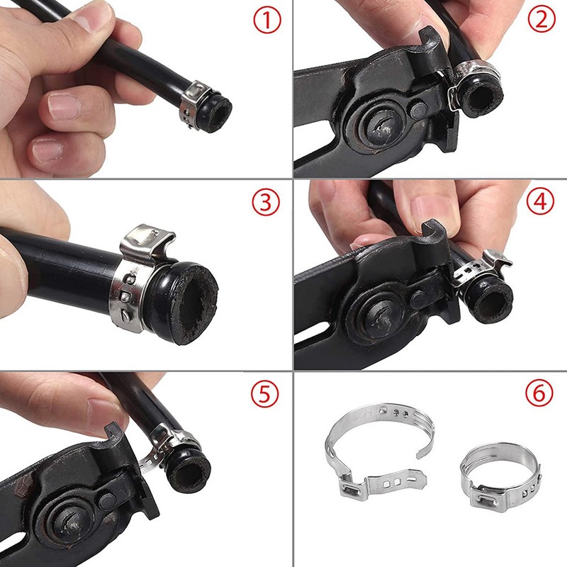 180Pcs Fuel Hose Clamps Kit Stainless Steel Injection Line Accessories
