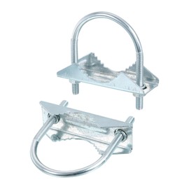 sourcing map 2pcs Antenna Mast Cross-Over Bracket Kit U-Bolt Clamp Mounting Hardware V Jaw Bracket for Outdoor Antenna, M6x52x75mm