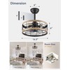 LEDIARY 16.5in Caged Ceiling Fan With Light, Fandelier Industrial Ceiling