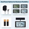 Geevon Atomic Clock with Indoor Outdoor Temperature–10.8'' Self-Setting Digital Wall