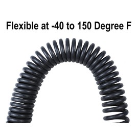 YOTOO Polyurethane Recoil Air Hose 3/8" Inner Diameter by 10' Long with Bend Restrictor, Repairable 1/4" Industrial Quick Coupler and Plug, Gray