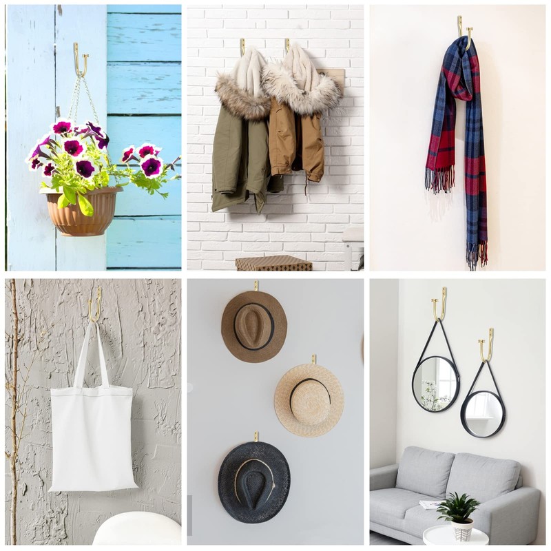 Curtain Holders, 2 Pack Brass Decorative Curtain Holdbacks for Wall