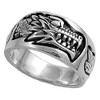 Sterling Silver Women's Men's Dragon Ring Wholesale 925 Band 12mm