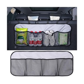 KHGUZ Car Trunk Organizer, Waterproof Large Capacity Vehicle Seat Back Hanging Storage Bag, Multi-Pocket Collapsible Backseat Organization Box, Universal Automotive Interior Accessories (Gray)
