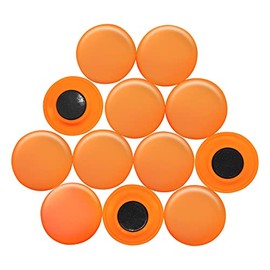 Große Orangenplanungsbüro - Magnete Für Kühlschrank, Whiteboard, Notizboard 40mm x 8mm Hoch - 12 Packung von 12