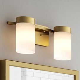 Urban Ambiance Luxury New-Traditional Bath Light, Medium Size: 7''H x 15''W, with Minimalist Style Elements, Satin Gold Finish, ULB2152 from The Cashel Collection