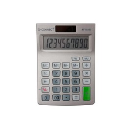Desktop Calculator Q-CONNECT 10-digit 102x140 Mm Grey/Office Appliances And Machines/Type-10-digit Display/Kind-Dual Power Supply System/Material-Plastic/Colour-Grey/Size-N/D