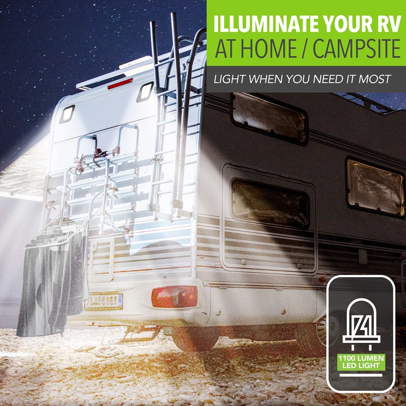 Leisure LED RV Exterior Flood Porch Utility Light - Black