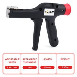 Zhushan Cable Tie Tool: Fasten and Cut Cables with Ease - Fits 2.8mm~12mm Nylon Ties