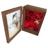 Q-FLA 813085 Arrangement Photo Frame, Preserved Flowers, Brown, Red, Mother's