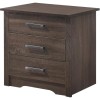 Bowery Hill Engineered Wood Contemporary 3 Drawer RTA Nightstand in
