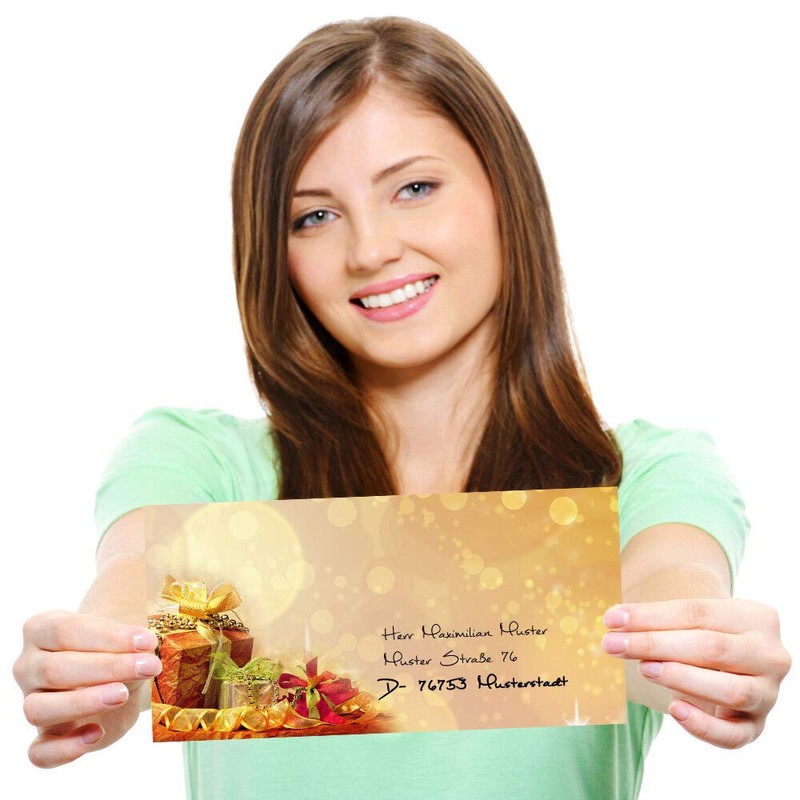 25 envelopes (windowless) Christmas envelopes, Christmas Gifts DIN Long (220x110