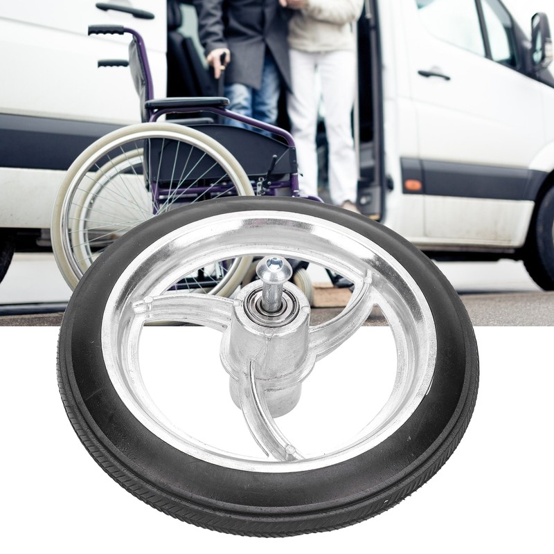 7in Disabled Front Wheel Aluminum Alloy Non Slip Polyurethane Tire