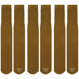 Army Universe Men’s Military Over-the-Calf Tube Socks | 3-Pack, Genuine GI US Made, Size 10-14 - Coyote Brown