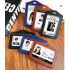 2 Pcs Black&Brown Leather ID Badge Holder, One Sided Clear