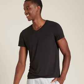 Boody Men's V-Neck T-Shirt, Black / S