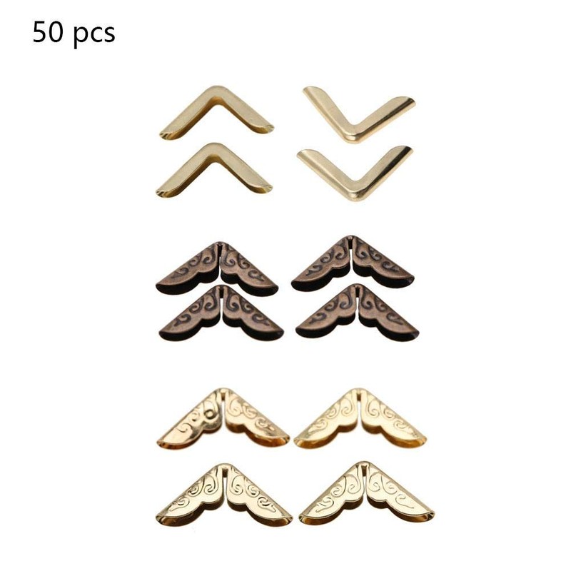 50Pcs C086 Brass Scrapbooking Photo Mounting Corners, Book Albums Menus
