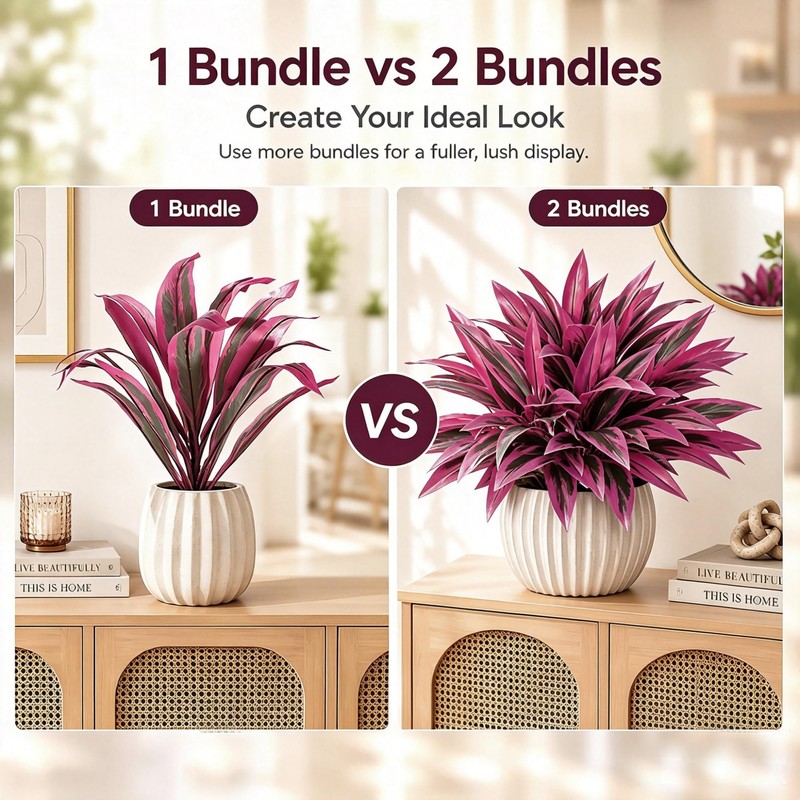 Artificial Dragon Blood Plant Set, 6 Pack Outdoor Cordyline Fack