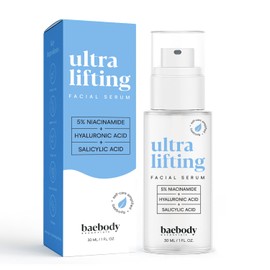 Baebody Suero de niacinamida todo en uno con péptidos para cara, suave suero de niacinamida con ácido salicílico y hialurónico, hecho para todo tipo de piel, 1.0 fl oz