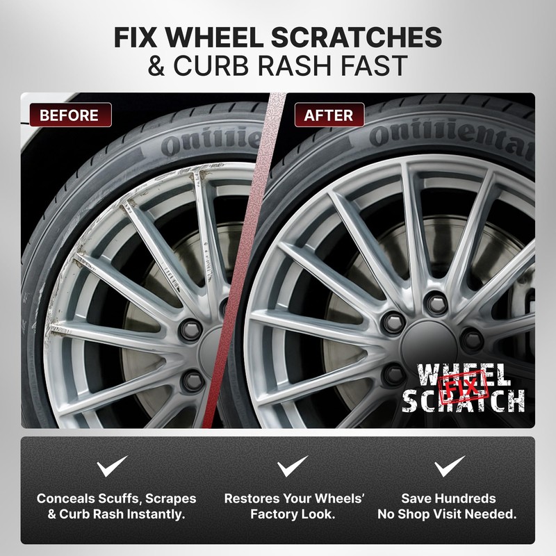 Wheel Scratch Fix® Silver Touch Up Paint for Cars -