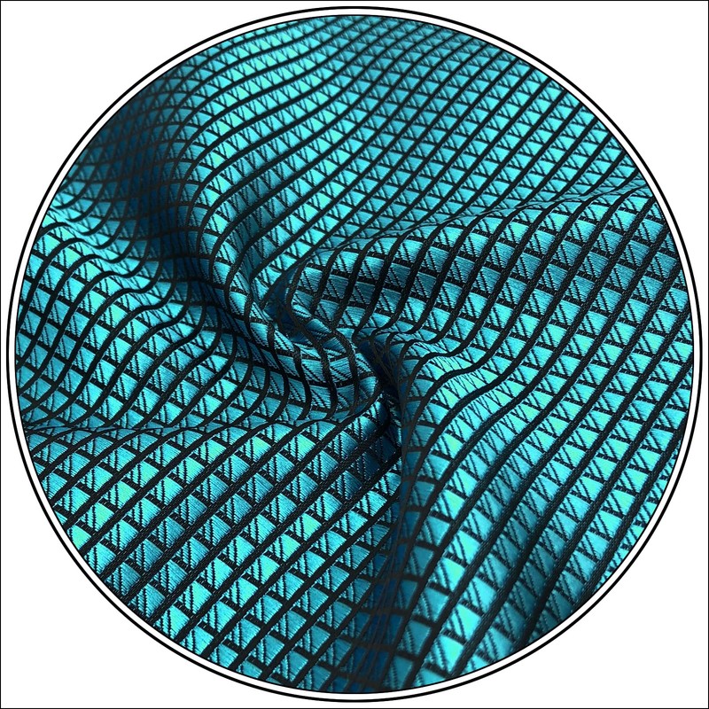 SHLAX&WING Solid Blue Men's Pocket Square Silk Business 32cm, blue